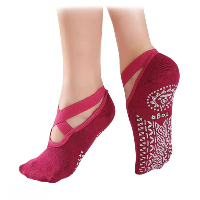 Yoga-socken Im Knöchelmodell - Rot Damen  ONE SIZE von B2X