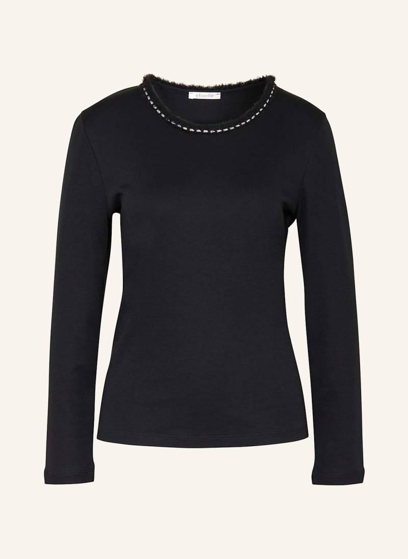 Efixelle Longsleeve Mit Glitzergarn schwarz von efixelle