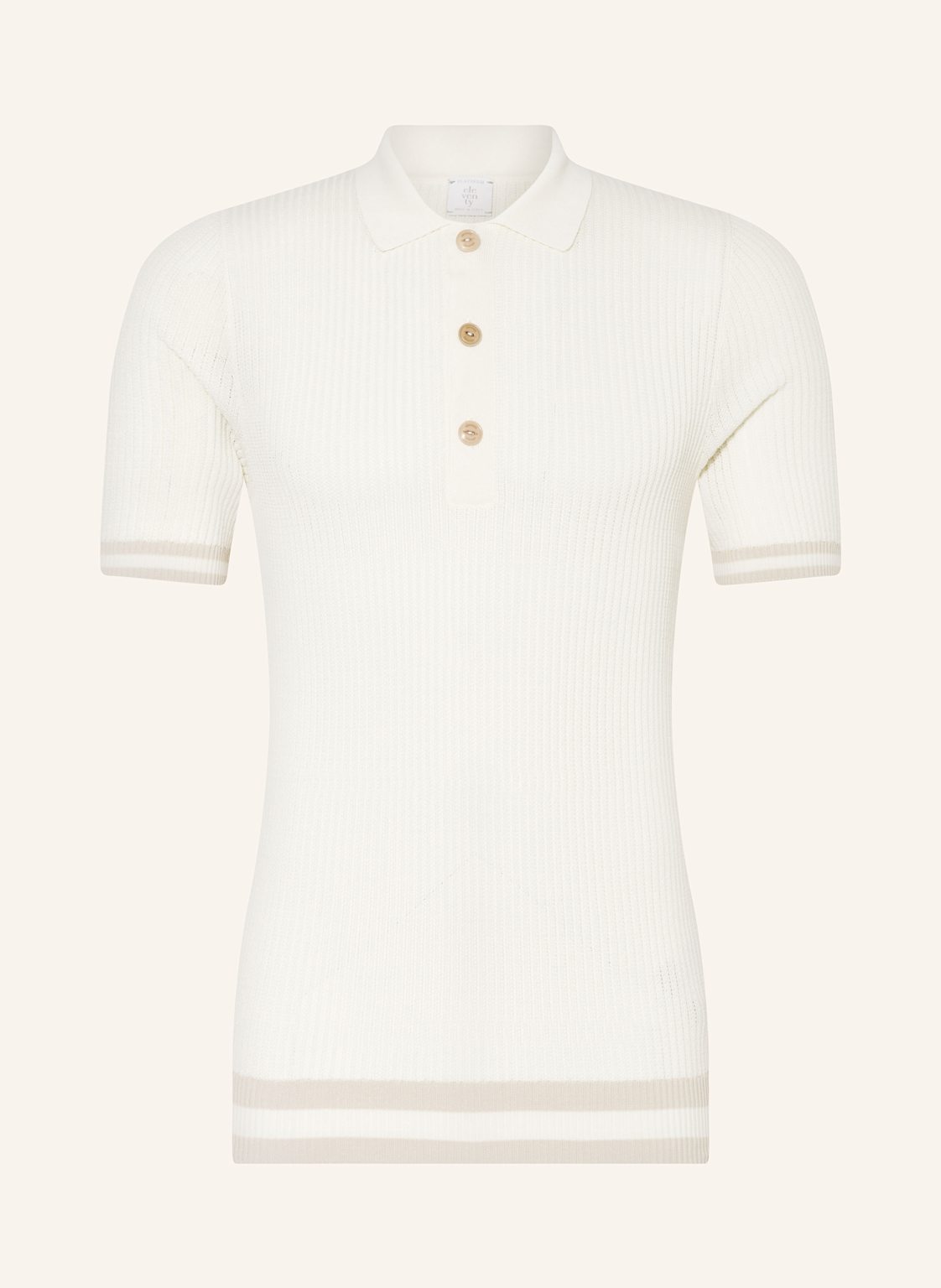 Eleventy Strick-Poloshirt weiss von eleventy