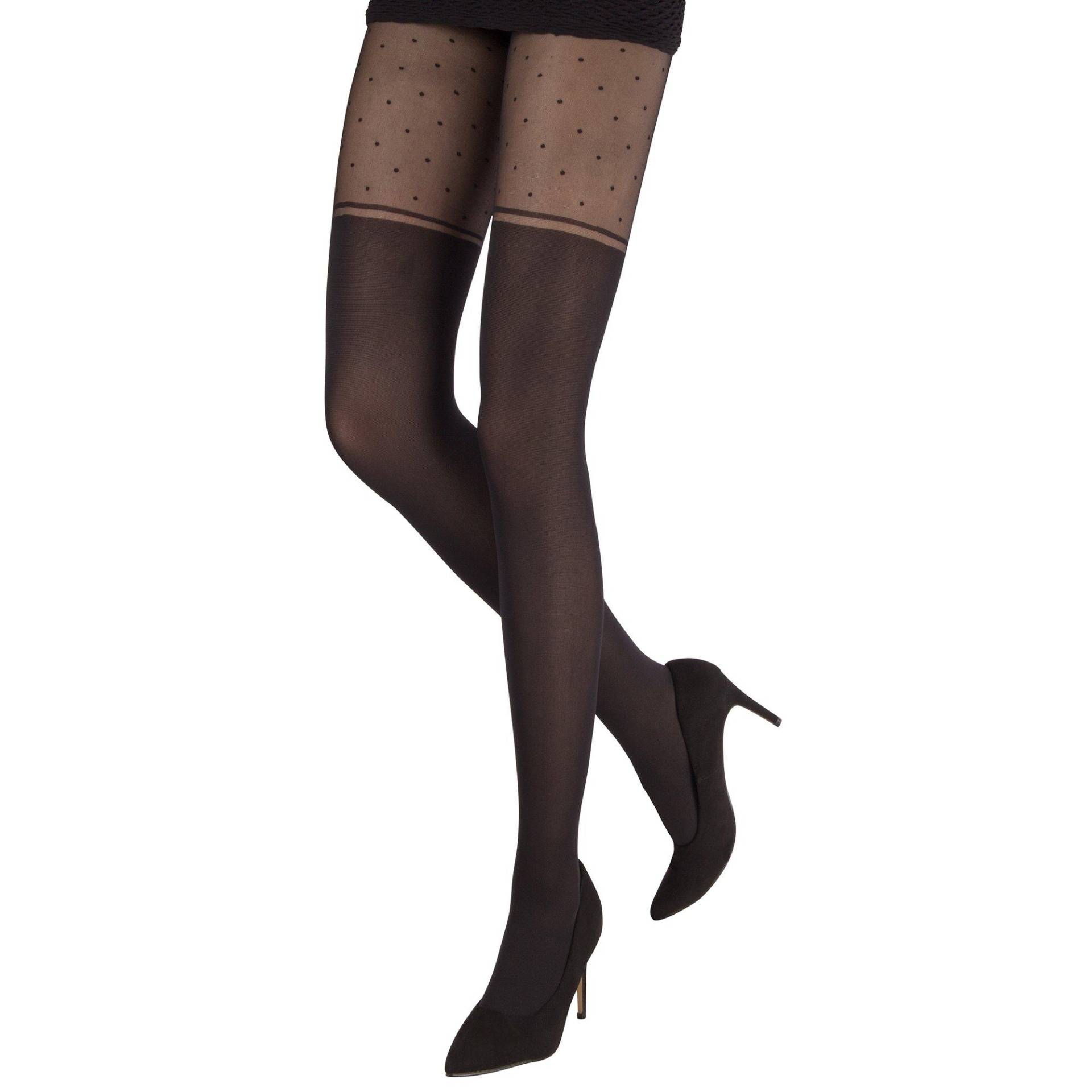 Strumpfhose, Taillenhöhe Damen Black M/L von emilio cavallini