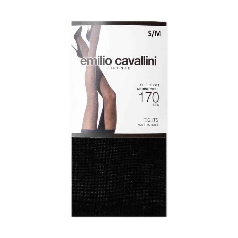 Strumpfhose, Wolle Damen Black S/M von emilio cavallini