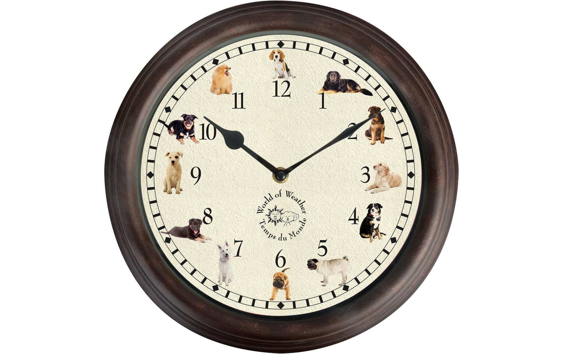 esschert design Wanduhr »Design Gartenuhr, Hundegeräusche« von esschert design