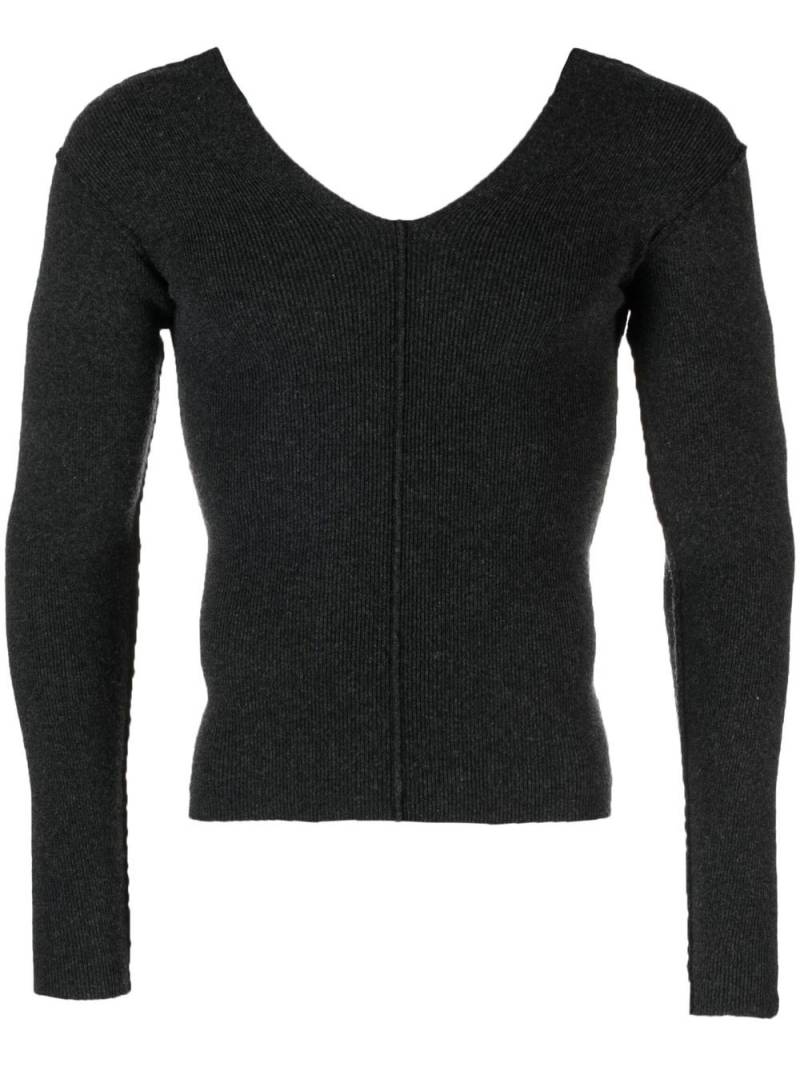 extreme cashmere No.146 V-neck cashmere jumper - Grey von extreme cashmere