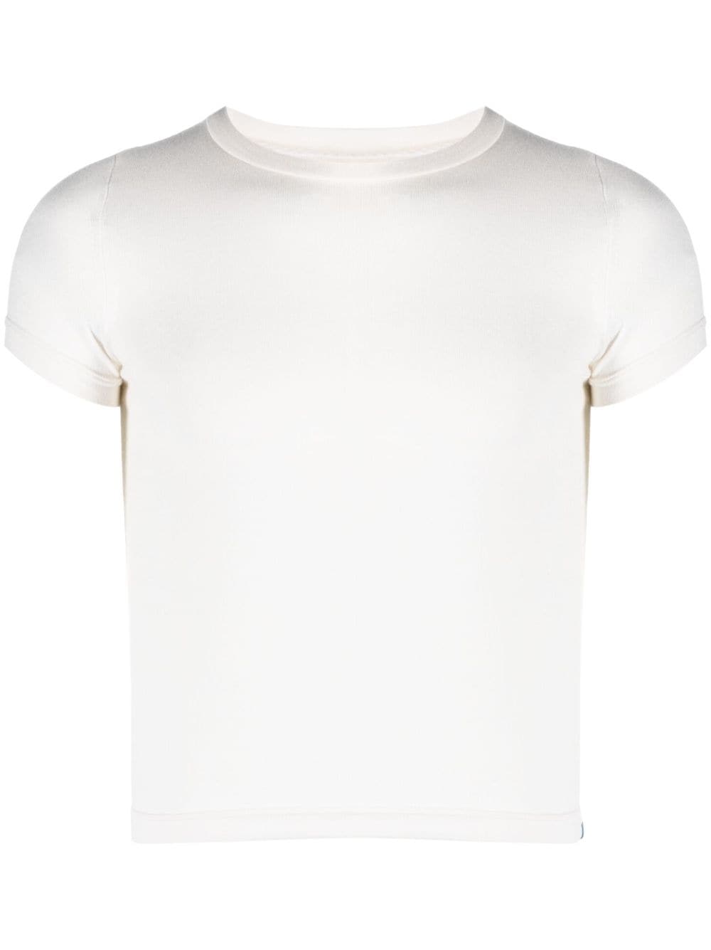 extreme cashmere rainbow-stitch fine-ribbed T-shirt - White von extreme cashmere