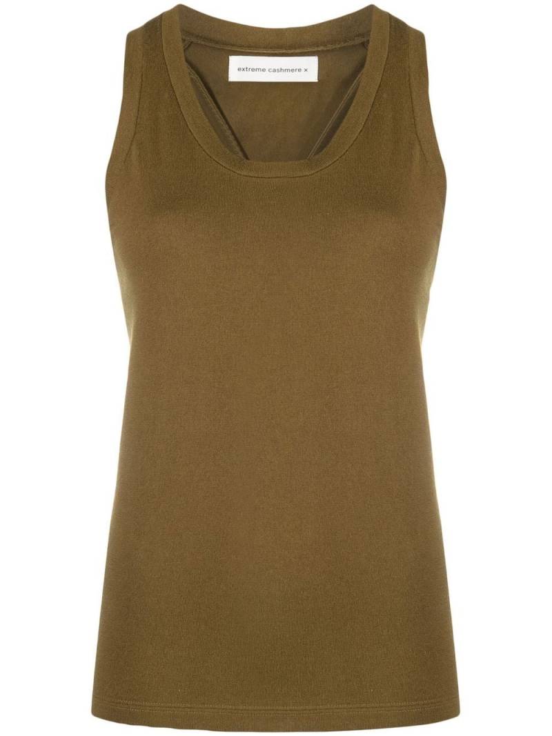 extreme cashmere sleeveless cotton-blend knitted top - Green von extreme cashmere