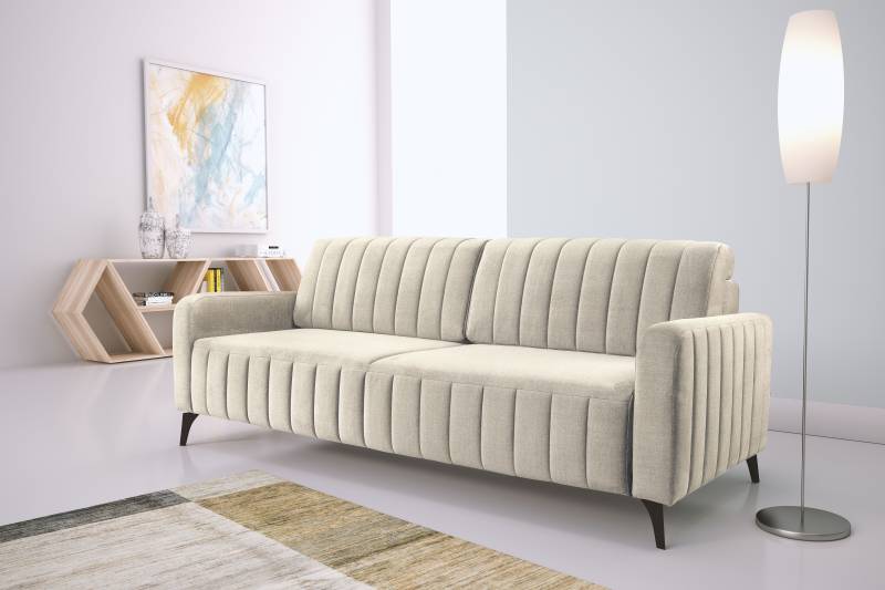 exxpo - sofa fashion 3-Sitzer »Grande, hochwertiges Schlafsofa aus Microvelours«, mit Bettfunktion und Bettkasten, komfortabler Federkern von exxpo - sofa fashion