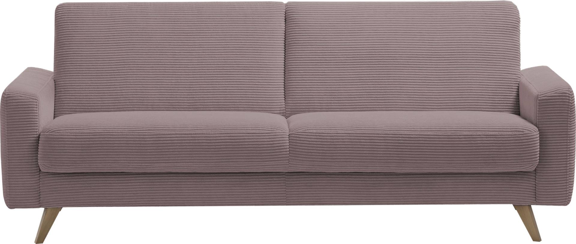 exxpo - sofa fashion 3-Sitzer »Samso, elegant und bequem, aktuellem Cord Bezug in schönen Farben,«, hochwertige Verarbeitung, Schlafsofa inkl. Bettfunktion und Bettkasten von exxpo - sofa fashion