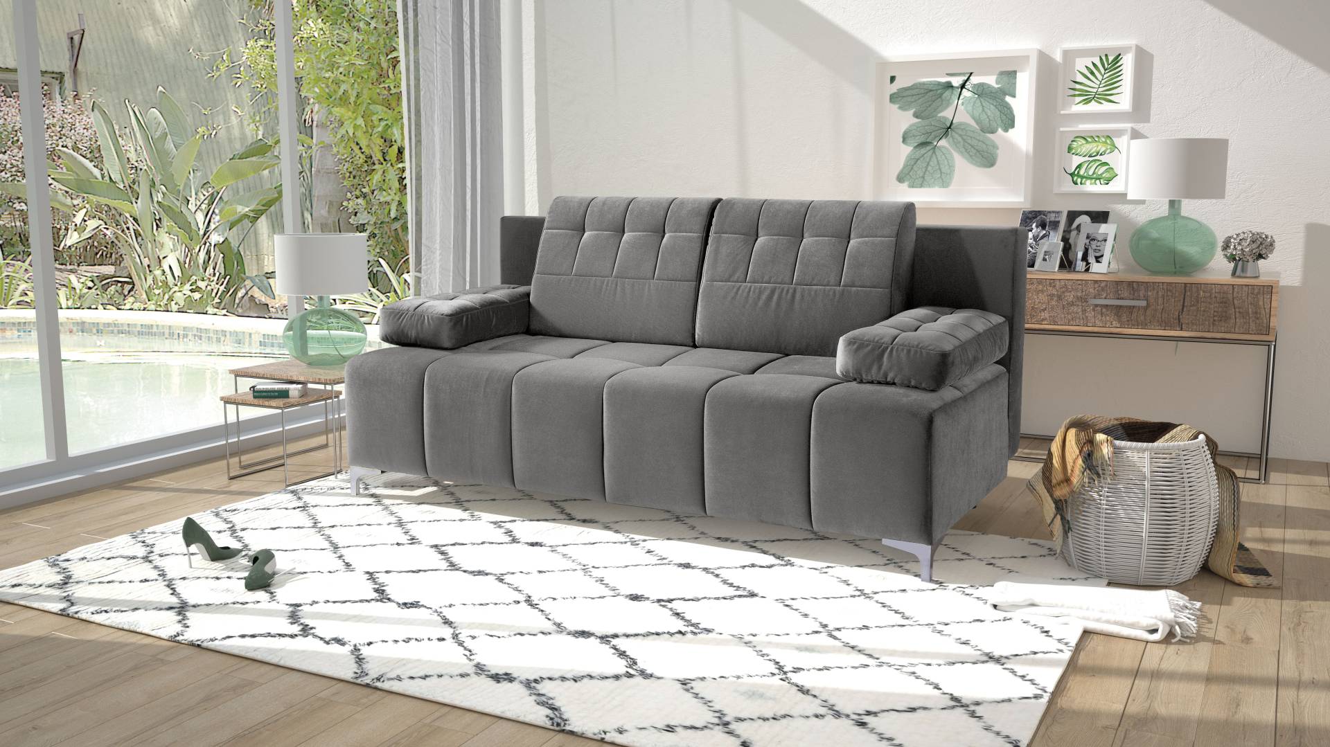 exxpo - sofa fashion 3-Sitzer »Schlafsofa mit Bettfunktion, Bettkasten, mit Federkernpolsterung«, bequem, mit hochwertigem Funktionsbeschlag für mehr Komfort von exxpo - sofa fashion