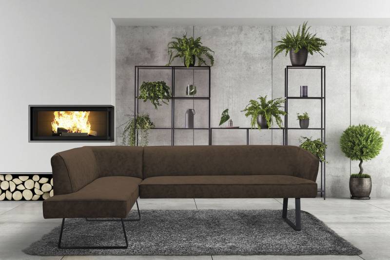 exxpo - sofa fashion Eckbank »Americano«, mit Keder und Metallfüssen, Bezug in verschiedenen Qualitäten von exxpo - sofa fashion