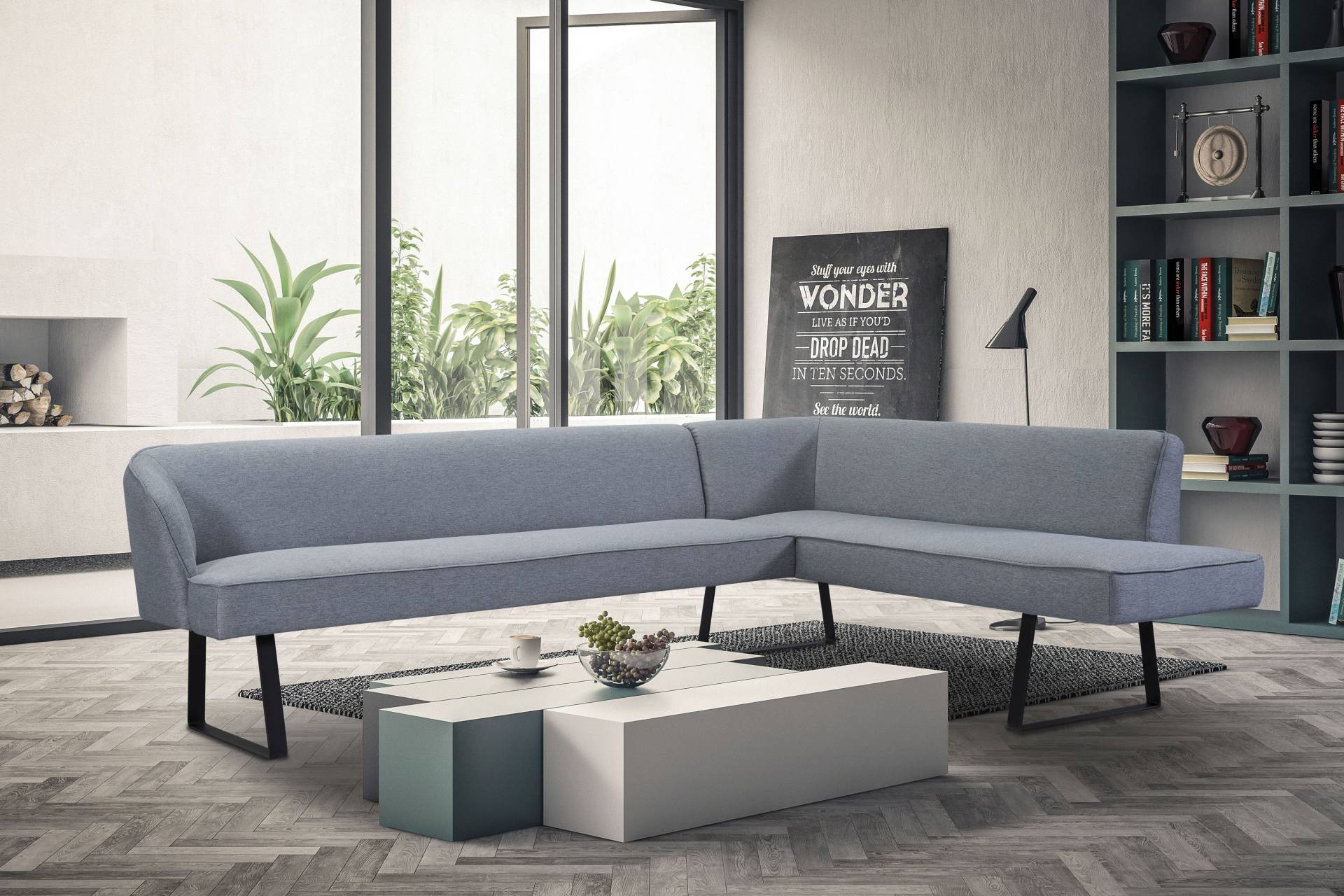 exxpo - sofa fashion Eckbank »Americano«, mit Keder und Metallfüssen, Bezug in verschiedenen Qualitäten von exxpo - sofa fashion