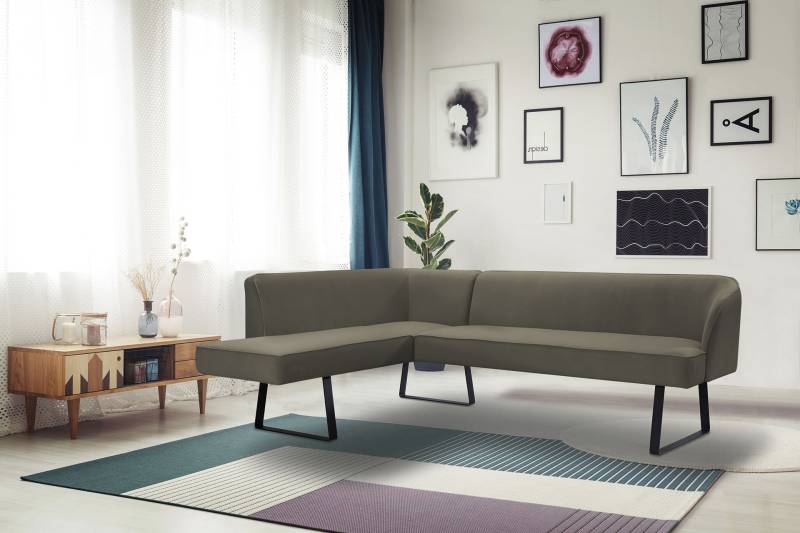 exxpo - sofa fashion Eckbank »Americano«, mit Keder und Metallfüssen, Bezug in verschiedenen Qualitäten von exxpo - sofa fashion