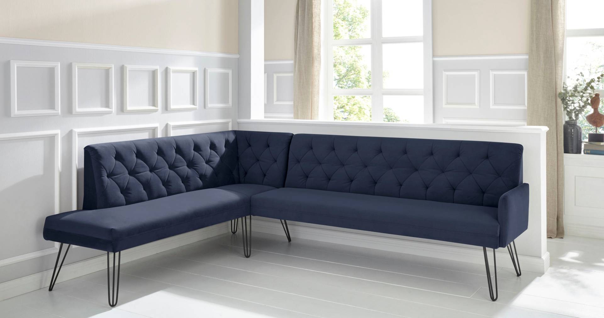 exxpo - sofa fashion Eckbank »Doppio, Chesterfield Optik, komfortabel und bequem, hohe Designfüsse«, Frei im Raum stellbar exxpo - sofa fashion Eckbank »Doppio, Chesterfield Optik, komfortabel und bequem, hohe Designfüsse«, Frei im Raum stellbar von exxpo - sofa fashion