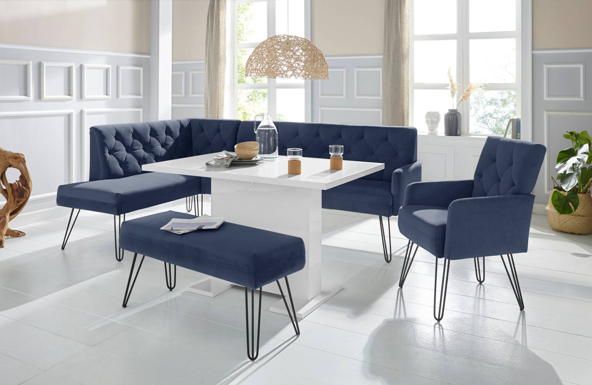exxpo - sofa fashion Eckbank »Doppio, Chesterfield Optik, komfortabel und bequem, hohe Designfüsse«, Frei im Raum stellbar exxpo - sofa fashion Eckbank »Doppio, Chesterfield Optik, komfortabel und bequem, hohe Designfüsse«, Frei im Raum stellbar von exxpo - sofa fashion