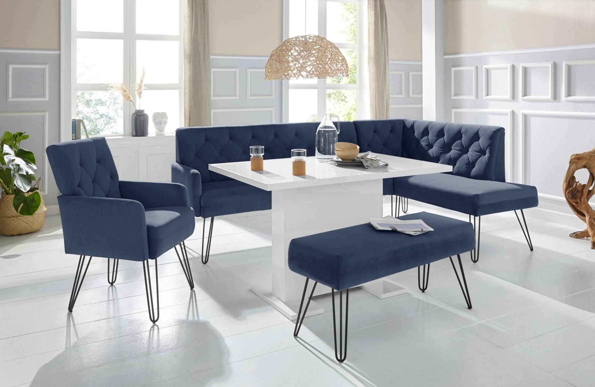 exxpo - sofa fashion Eckbank »Doppio, Chesterfield Optik, komfortabel und bequem, hohe Designfüsse«, Frei im Raum stellbar exxpo - sofa fashion Eckbank »Doppio, Chesterfield Optik, komfortabel und bequem, hohe Designfüsse«, Frei im Raum stellbar von exxpo - sofa fashion