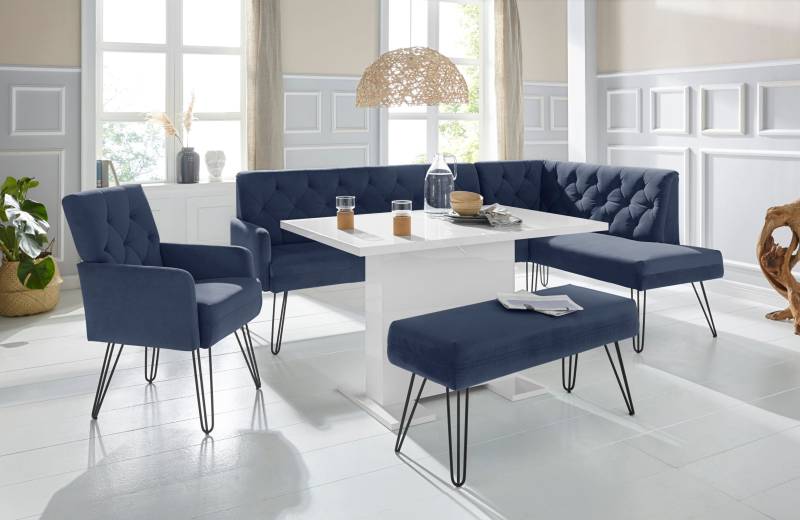exxpo - sofa fashion Eckbank »Doppio, Chesterfield Optik, komfortabel und bequem, hohe Designfüsse«, Frei im Raum stellbar exxpo - sofa fashion Eckbank »Doppio, Chesterfield Optik, komfortabel und bequem, hohe Designfüsse«, Frei im Raum stellbar von exxpo - sofa fashion