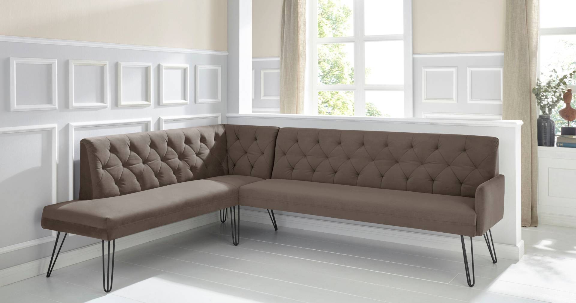 exxpo - sofa fashion Eckbank »Doppio, Chesterfield Optik, komfortabel und bequem, hohe Designfüsse«, Frei im Raum stellbar exxpo - sofa fashion Eckbank »Doppio, Chesterfield Optik, komfortabel und bequem, hohe Designfüsse«, Frei im Raum stellbar von exxpo - sofa fashion