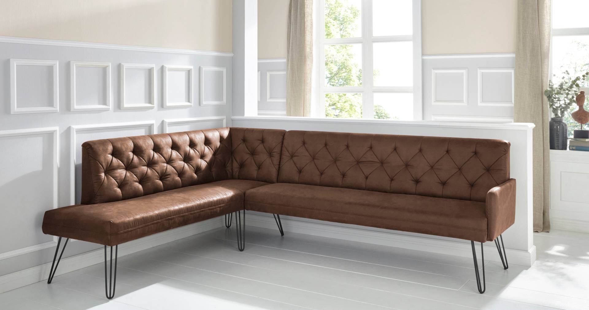 exxpo - sofa fashion Eckbank »Doppio, Chesterfield Optik, komfortabel und bequem, hohe Designfüsse«, Frei im Raum stellbar exxpo - sofa fashion Eckbank »Doppio, Chesterfield Optik, komfortabel und bequem, hohe Designfüsse«, Frei im Raum stellbar von exxpo - sofa fashion