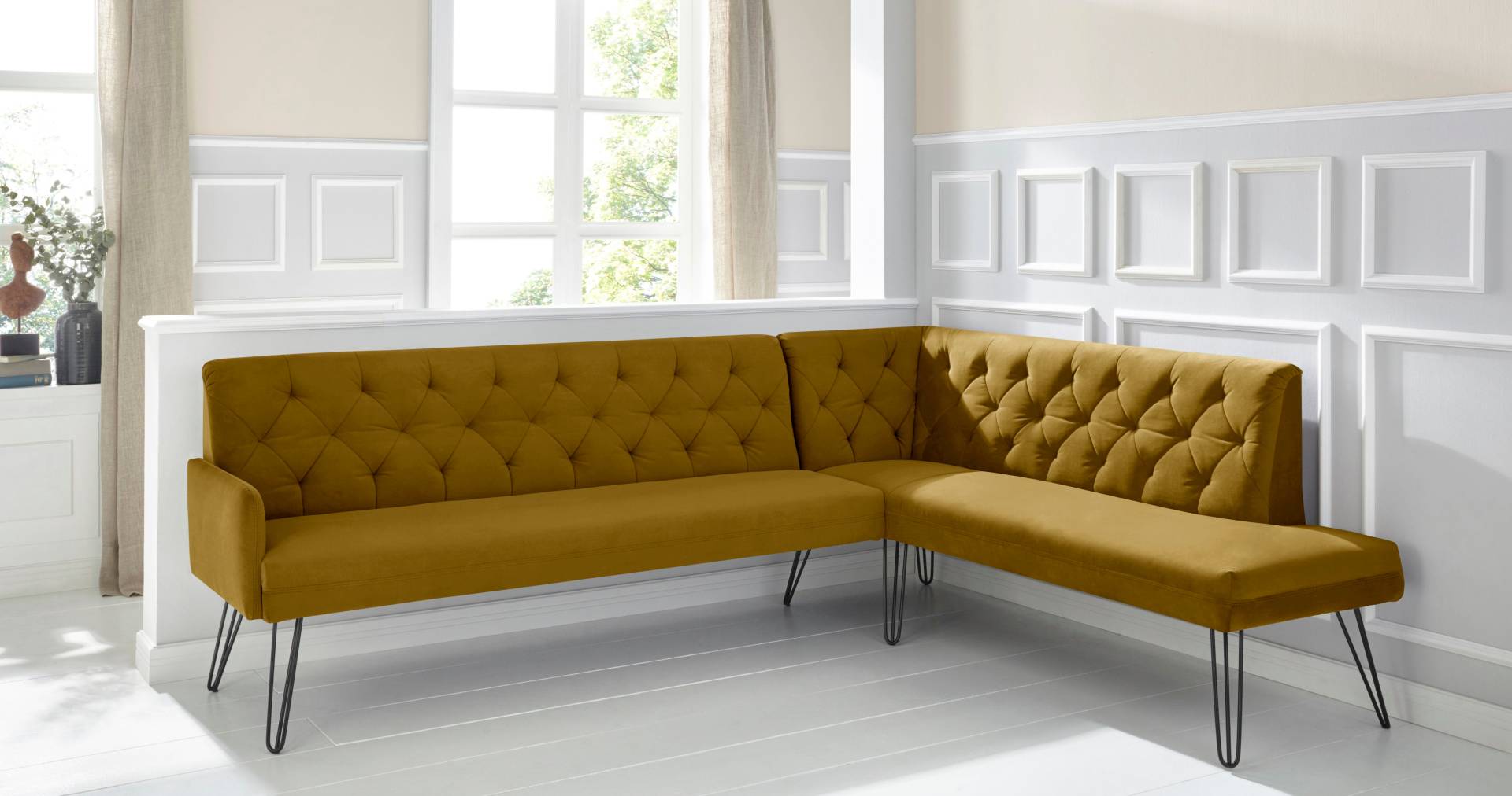exxpo - sofa fashion Eckbank »Doppio, Chesterfield Optik, komfortabel und bequem, hohe Designfüsse«, Frei im Raum stellbar exxpo - sofa fashion Eckbank »Doppio, Chesterfield Optik, komfortabel und bequem, hohe Designfüsse«, Frei im Raum stellbar von exxpo - sofa fashion