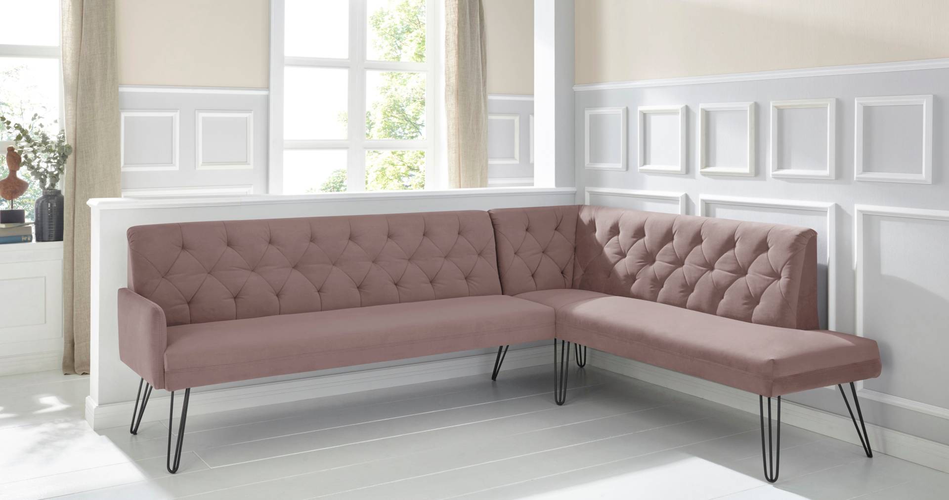 exxpo - sofa fashion Eckbank »Doppio, Chesterfield Optik, komfortabel und bequem, hohe Designfüsse«, Frei im Raum stellbar exxpo - sofa fashion Eckbank »Doppio, Chesterfield Optik, komfortabel und bequem, hohe Designfüsse«, Frei im Raum stellbar von exxpo - sofa fashion