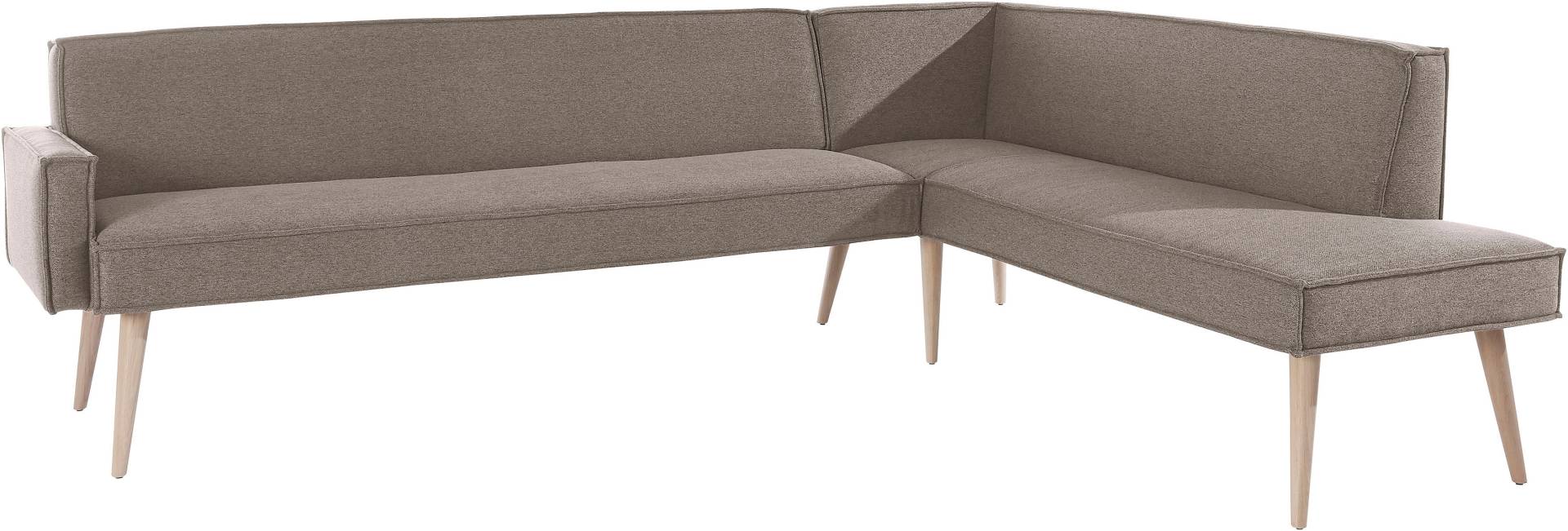 exxpo - sofa fashion Eckbank »Lungo, moderne Kedernaht, bequem und elegant, hoher Holzfuss«, hochwertige Detailverarbeitung, frei im Raum stellbar von exxpo - sofa fashion