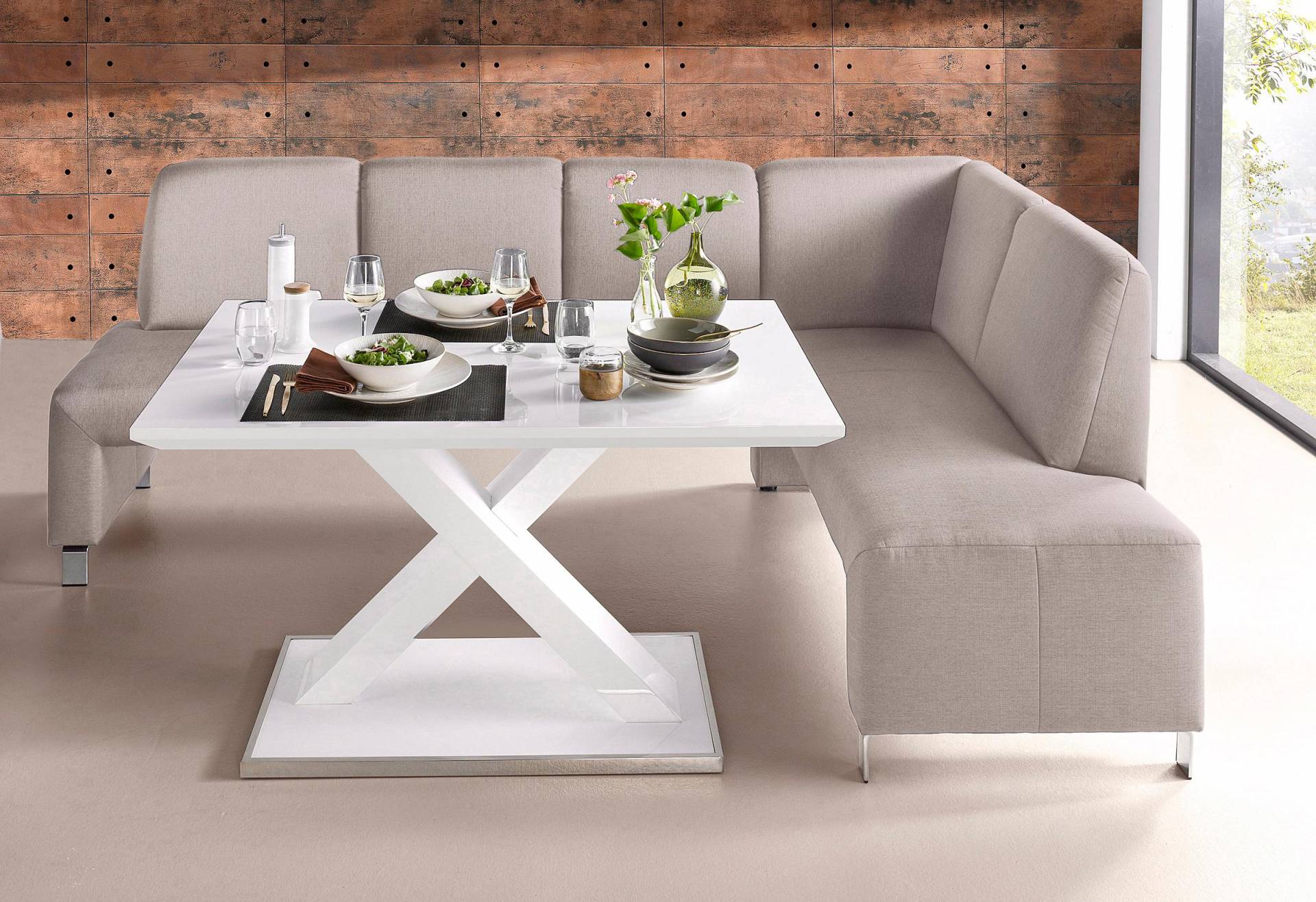 exxpo - sofa fashion Eckbank »Intenso, viele Bezugsstoffe Cord, Leder, Struktur 244/157 cm (B/T)«, hohe Bodenfreiheit, frei im Raum stellbar, hoher Sitzkomfort exxpo - sofa fashion Eckbank »Intenso, viele Bezugsstoffe Cord, Leder, Struktur 244/157 cm (B/T)«, hohe Bodenfreiheit, frei im Raum stellbar, hoher Sitzkomfort von exxpo - sofa fashion