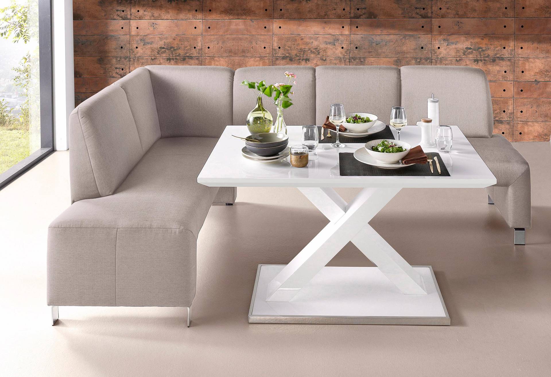 exxpo - sofa fashion Eckbank »Intenso, viele Bezugsstoffe Cord, Leder, Struktur 244/157 cm (B/T)«, hohe Bodenfreiheit, frei im Raum stellbar, hoher Sitzkomfort exxpo - sofa fashion Eckbank »Intenso, viele Bezugsstoffe Cord, Leder, Struktur 244/157 cm (B/T)«, hohe Bodenfreiheit, frei im Raum stellbar, hoher Sitzkomfort von exxpo - sofa fashion