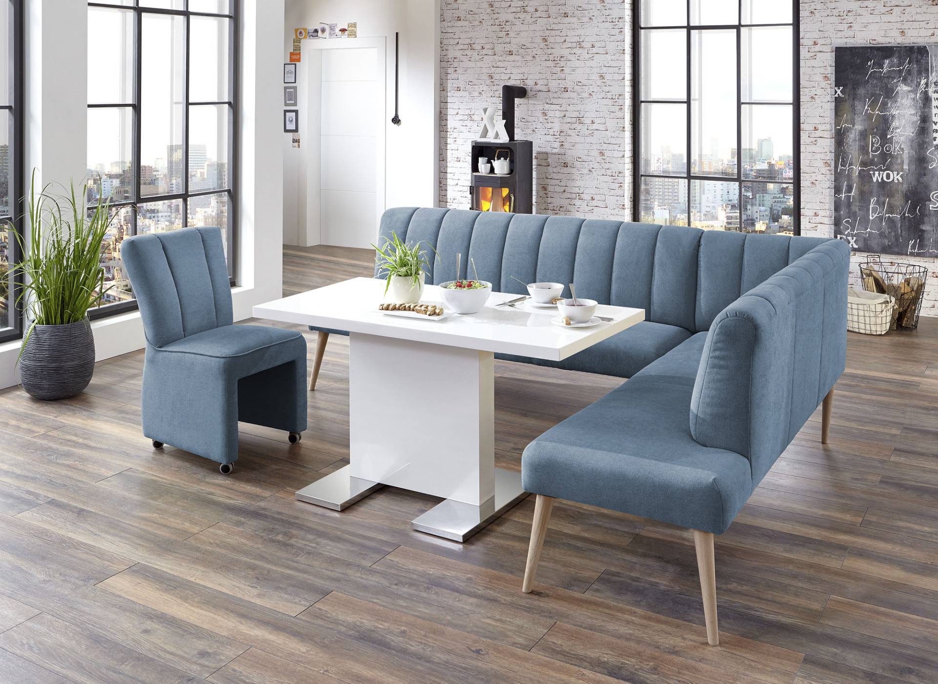 exxpo - sofa fashion Eckbank »Costa, moderne Rückensteppung, bequem und elegant, hoher Holzfuss«, Frei im Raum stellbar exxpo - sofa fashion Eckbank »Costa, moderne Rückensteppung, bequem und elegant, hoher Holzfuss«, Frei im Raum stellbar von exxpo - sofa fashion