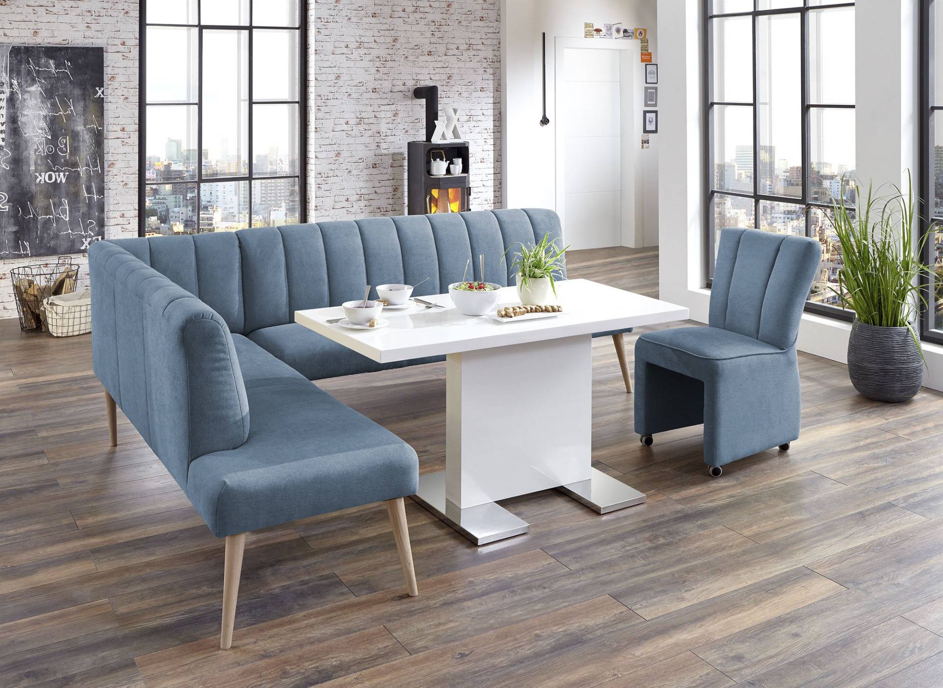exxpo - sofa fashion Eckbank »Costa, moderne Rückensteppung, bequem und elegant, hoher Holzfuss«, Frei im Raum stellbar exxpo - sofa fashion Eckbank »Costa, moderne Rückensteppung, bequem und elegant, hoher Holzfuss«, Frei im Raum stellbar von exxpo - sofa fashion