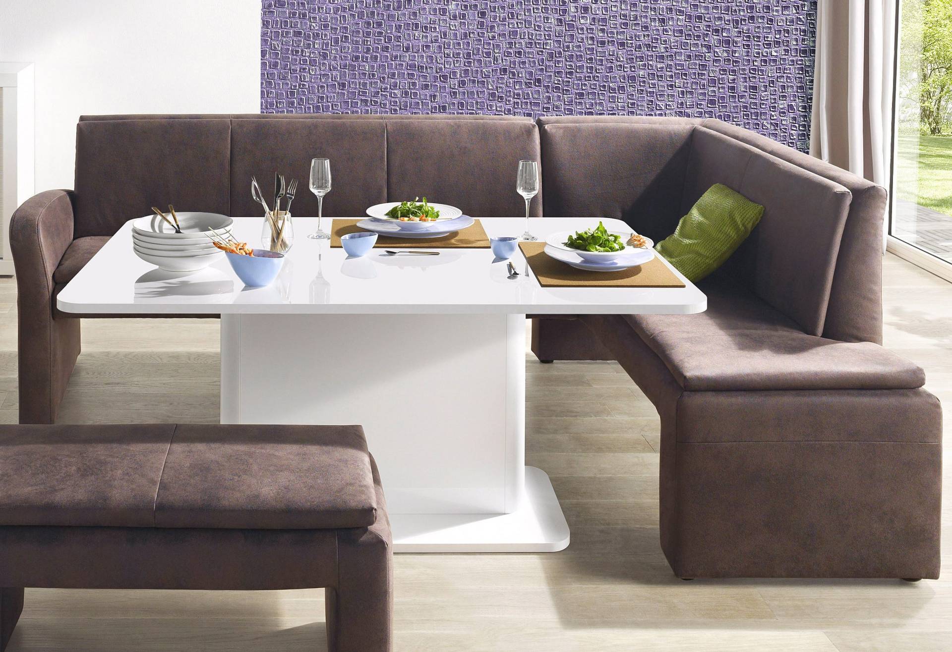 exxpo - sofa fashion Eckbank »Cortado, elegant und modern mit hohem Sitzkomfort«, hohe Bodenfreiheit, schöne Detailverarbeitung, wahlweise Lederbezug exxpo - sofa fashion Eckbank »Cortado, elegant und modern mit hohem Sitzkomfort«, hohe Bodenfreiheit, schöne Detailverarbeitung, wahlweise Lederbezug von exxpo - sofa fashion