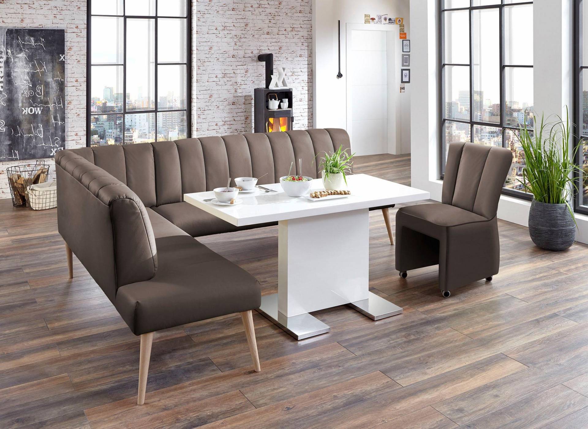 exxpo - sofa fashion Eckbank »Costa, moderne Rückensteppung, bequem und elegant, hoher Holzfuss«, Frei im Raum stellbar exxpo - sofa fashion Eckbank »Costa, moderne Rückensteppung, bequem und elegant, hoher Holzfuss«, Frei im Raum stellbar von exxpo - sofa fashion
