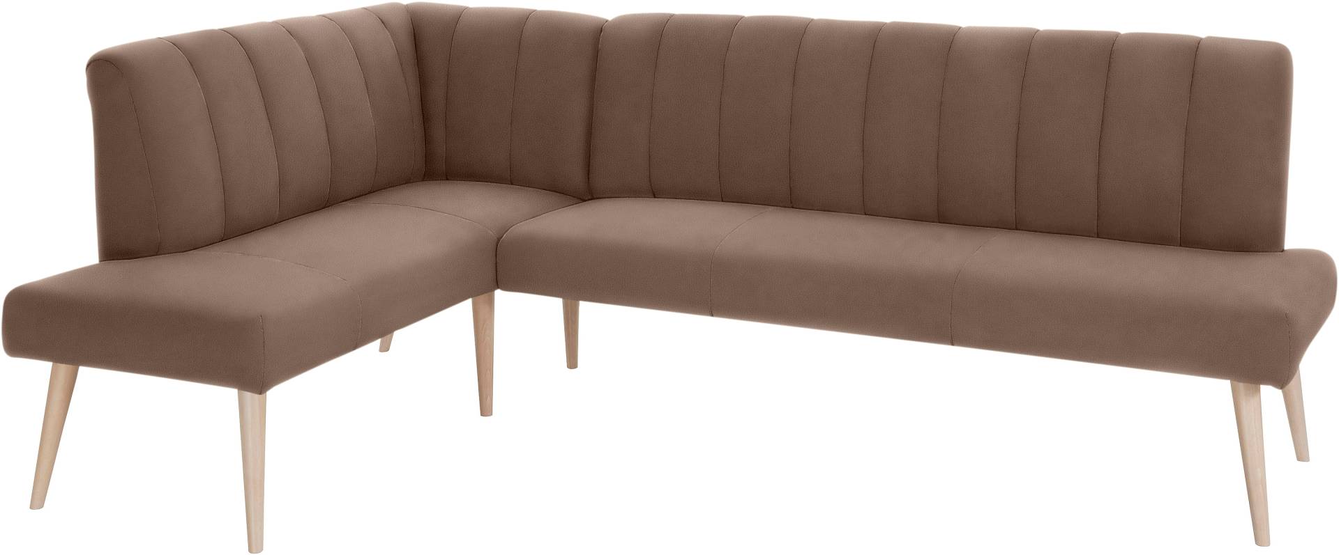 exxpo - sofa fashion Eckbank »Costa, moderne Rückensteppung, bequem und elegant, hoher Holzfuss«, hochwertig verarbeitet, Frei im Raum stellbar von exxpo - sofa fashion