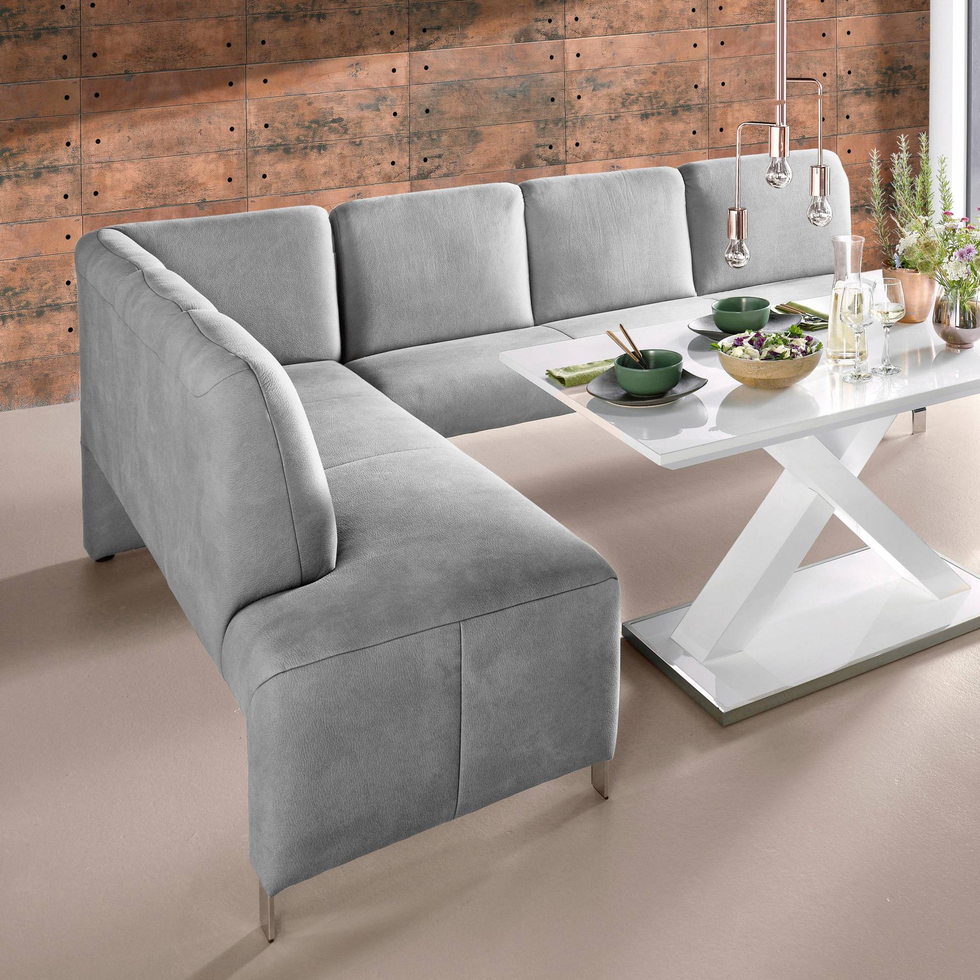 exxpo - sofa fashion Eckbank »Intenso, modern, wahlweise in Leder oder Textil, 264/197 cm (B/T)«, hohe Bodenfreiheit, frei im Raum stellbar, hoher Sitzkomfort exxpo - sofa fashion Eckbank »Intenso, modern, wahlweise in Leder oder Textil, 264/197 cm (B/T)«, hohe Bodenfreiheit, frei im Raum stellbar, hoher Sitzkomfort von exxpo - sofa fashion