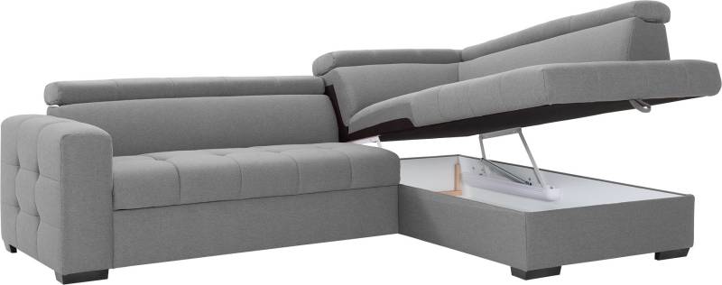 exxpo - sofa fashion Ecksofa »Otusso, L-Form«, Steppung im Sitzbereich, wahlw. mit Bettfunktion u. Bettkasten von exxpo - sofa fashion