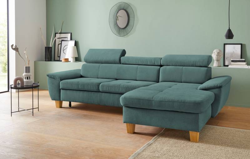 exxpo - sofa fashion Ecksofa »Enya, aufwendige Detailverarbeitung, hoher Sitzkomfort, bequem, L-Form«, inkl. Kopfteilverstellung, wahlweise mit Bettfunktion und Bettkasten von exxpo - sofa fashion