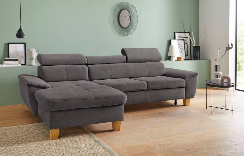 exxpo - sofa fashion Ecksofa »Enya, aufwendige Detailverarbeitung, hoher Sitzkomfort, bequem, L-Form«, inkl. Kopfteilverstellung, wahlweise mit Bettfunktion und Bettkasten von exxpo - sofa fashion