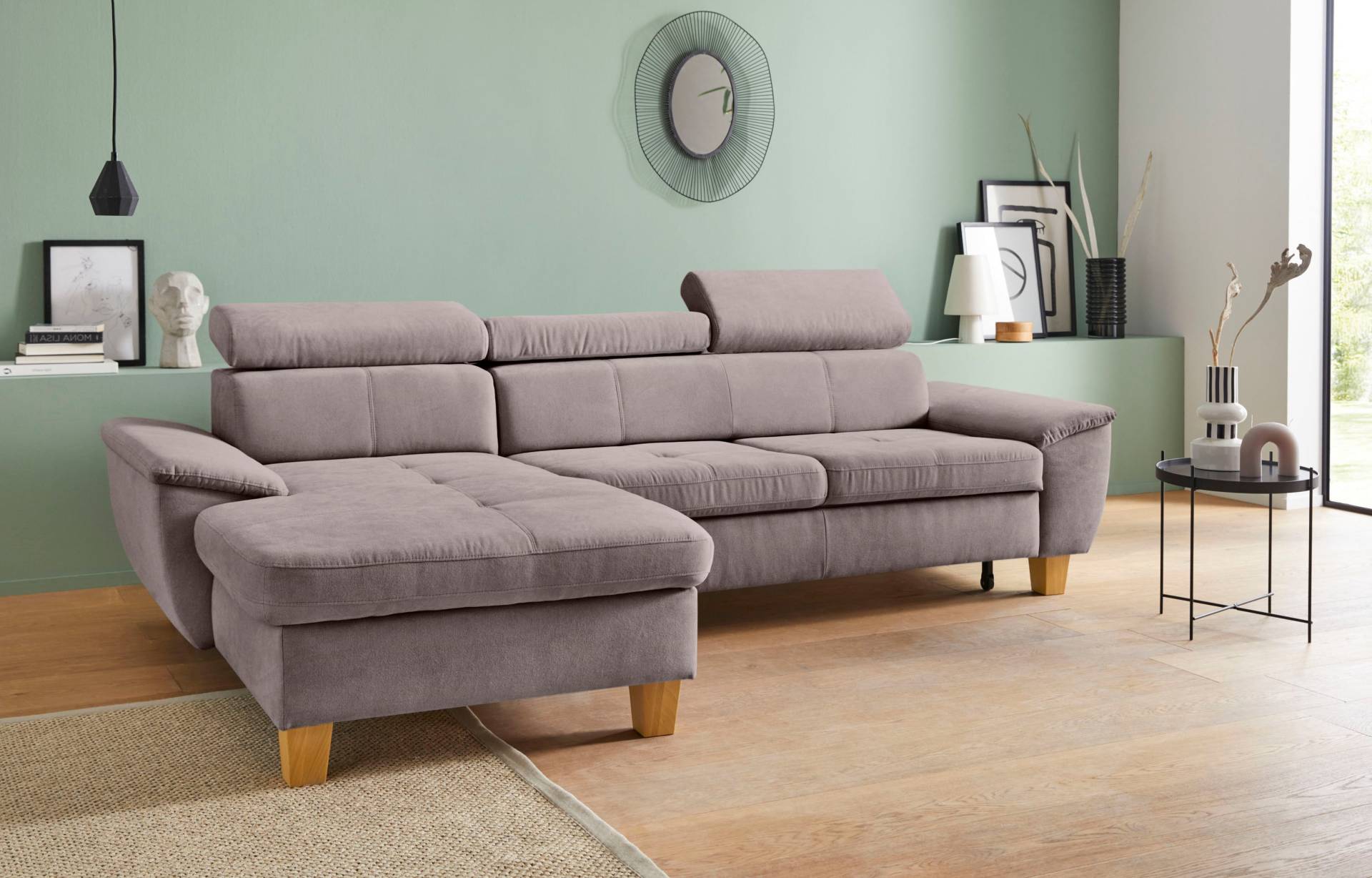 exxpo - sofa fashion Ecksofa »Enya, aufwendige Detailverarbeitung, hoher Sitzkomfort, bequem, L-Form«, inkl. Kopfteilverstellung, wahlweise mit Bettfunktion und Bettkasten von exxpo - sofa fashion