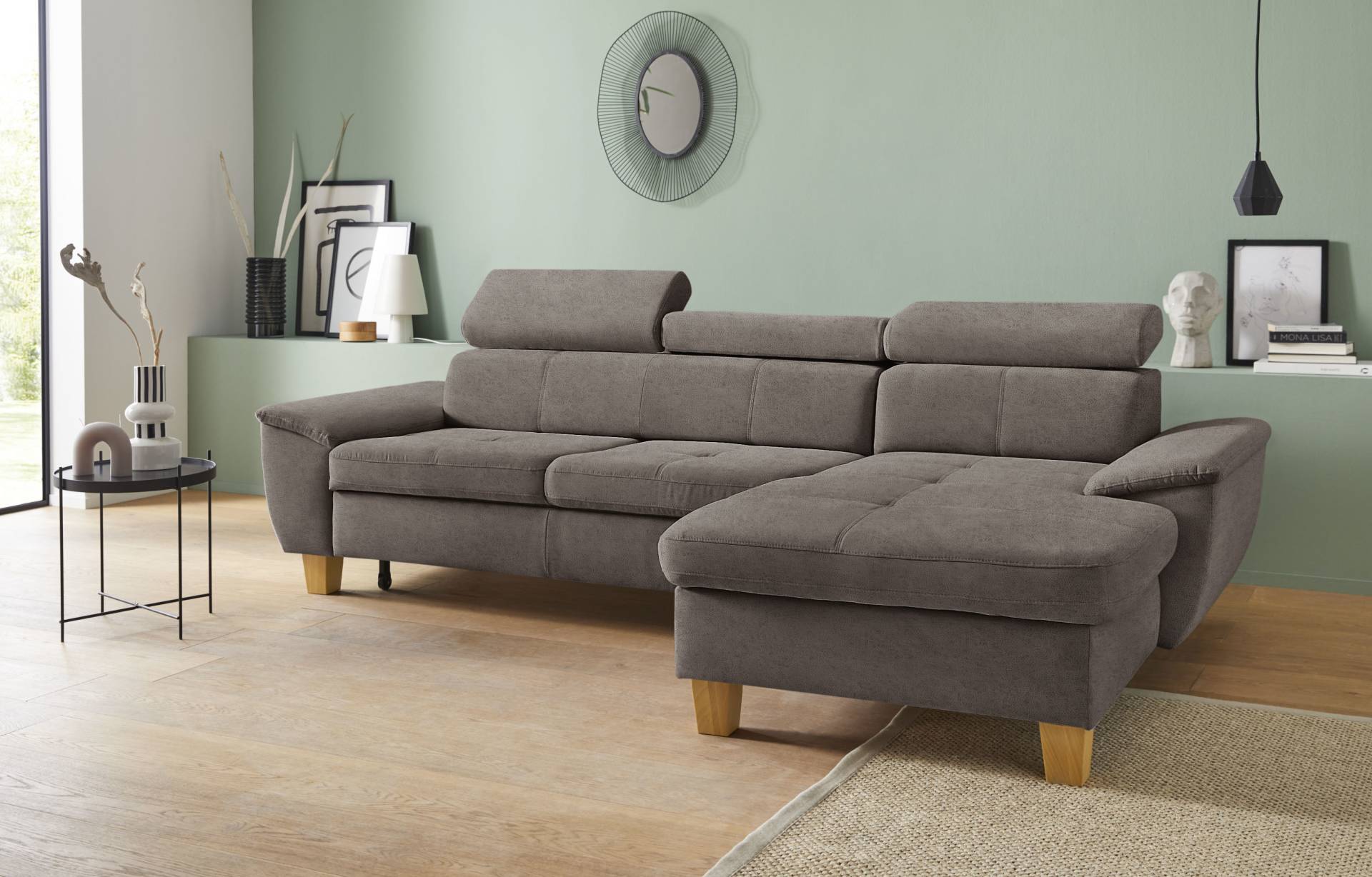 exxpo - sofa fashion Ecksofa »Enya, aufwendige Detailverarbeitung, hoher Sitzkomfort, bequem, L-Form«, inkl. Kopfteilverstellung, wahlweise mit Bettfunktion und Bettkasten von exxpo - sofa fashion