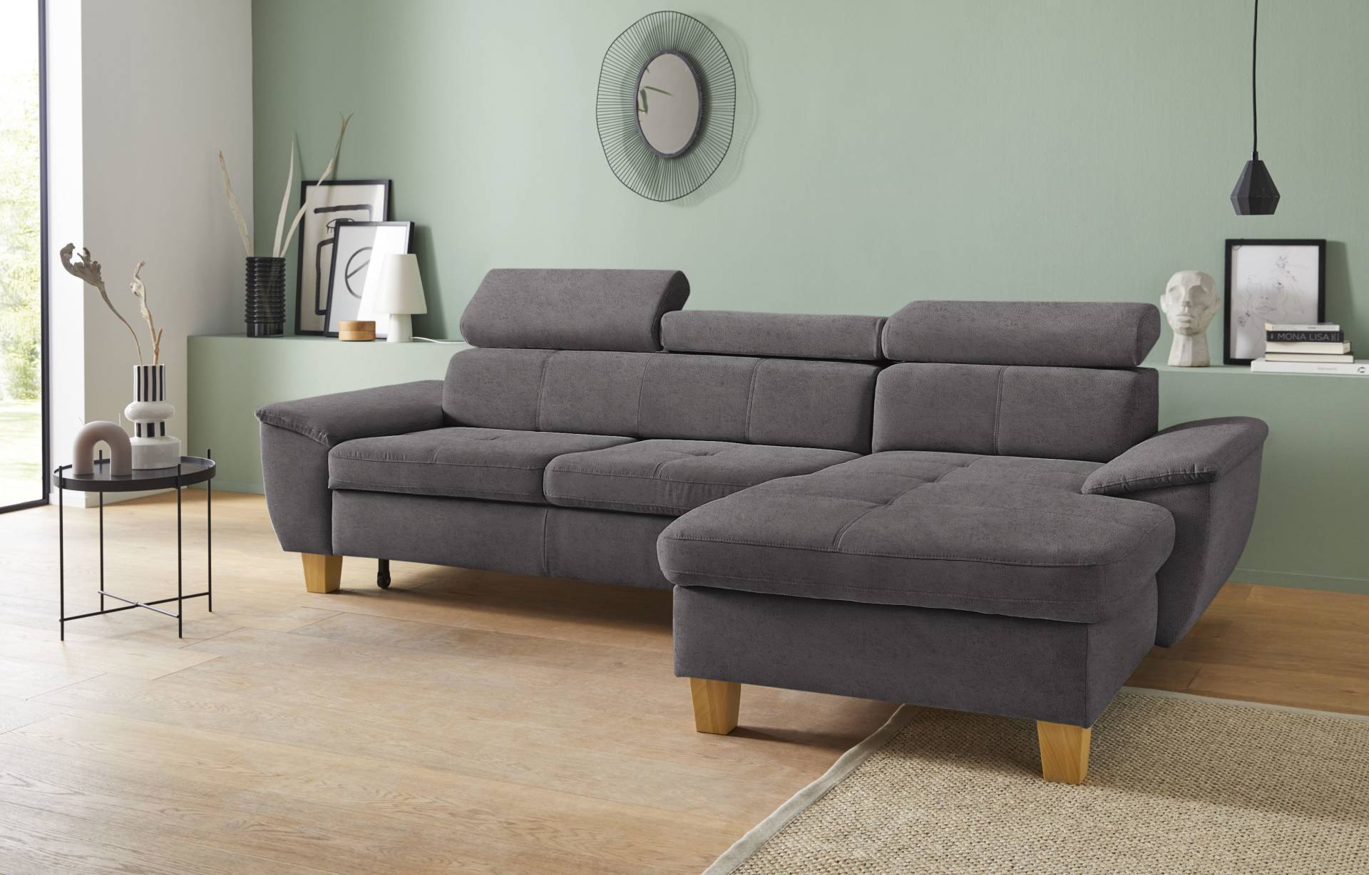 exxpo - sofa fashion Ecksofa »Enya, aufwendige Detailverarbeitung, hoher Sitzkomfort, bequem, L-Form«, inkl. Kopfteilverstellung, wahlweise mit Bettfunktion und Bettkasten von exxpo - sofa fashion