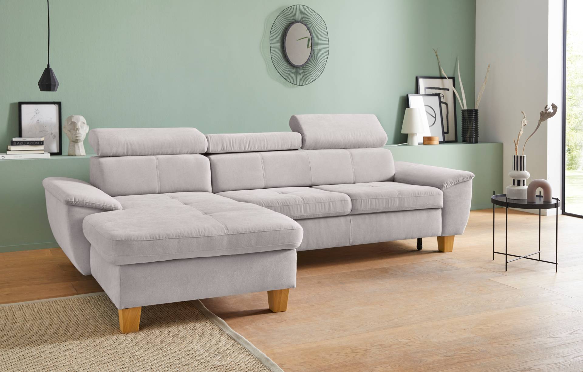 exxpo - sofa fashion Ecksofa »Enya, aufwendige Detailverarbeitung, hoher Sitzkomfort, bequem, L-Form«, inkl. Kopfteilverstellung, wahlweise mit Bettfunktion und Bettkasten von exxpo - sofa fashion