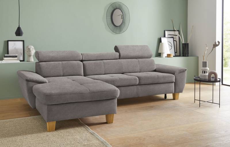 exxpo - sofa fashion Ecksofa »Enya, aufwendige Detailverarbeitung, hoher Sitzkomfort, bequem, L-Form«, inkl. Kopfteilverstellung, wahlweise mit Bettfunktion und Bettkasten von exxpo - sofa fashion