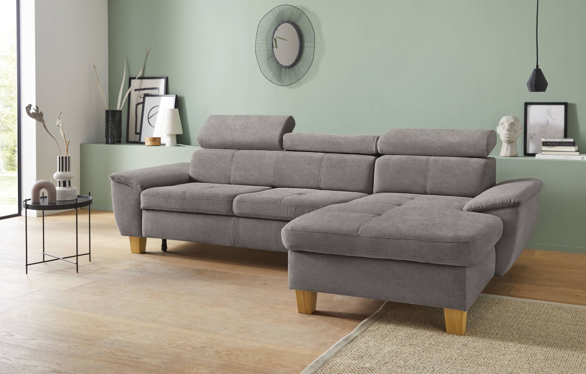 exxpo - sofa fashion Ecksofa »Enya, aufwendige Detailverarbeitung, hoher Sitzkomfort, bequem, L-Form«, inkl. Kopfteilverstellung, wahlweise mit Bettfunktion und Bettkasten von exxpo - sofa fashion