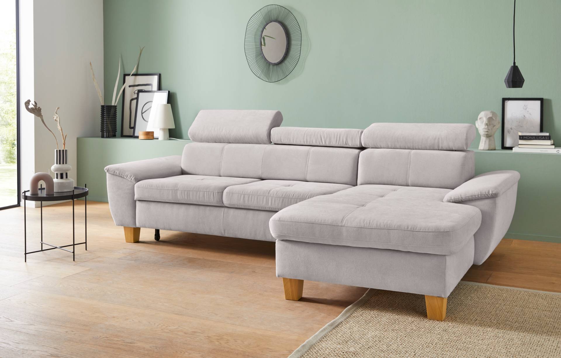 exxpo - sofa fashion Ecksofa »Enya, aufwendige Detailverarbeitung, hoher Sitzkomfort, bequem, L-Form«, inkl. Kopfteilverstellung, wahlweise mit Bettfunktion und Bettkasten von exxpo - sofa fashion