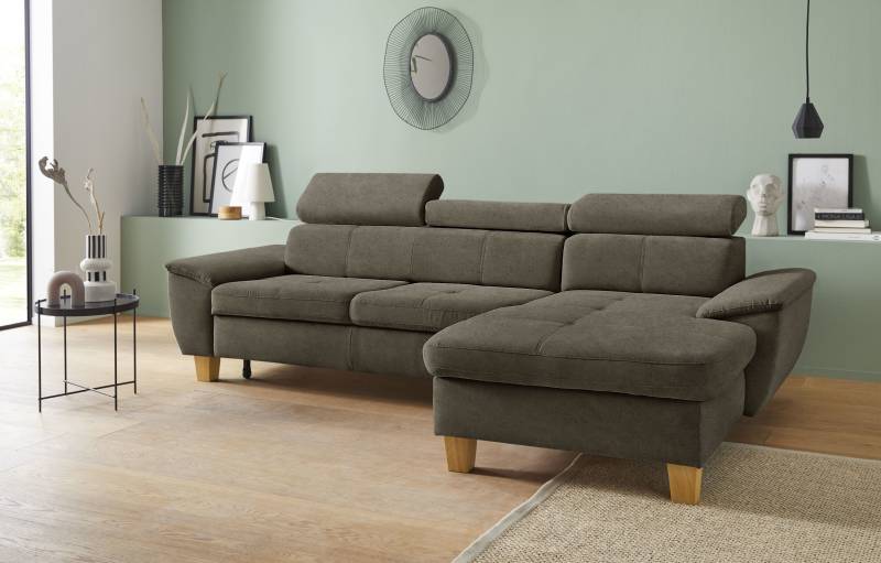 exxpo - sofa fashion Ecksofa »Enya, aufwendige Detailverarbeitung, hoher Sitzkomfort, bequem, L-Form«, inkl. Kopfteilverstellung, wahlweise mit Bettfunktion und Bettkasten von exxpo - sofa fashion