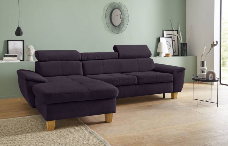 exxpo - sofa fashion Ecksofa »Enya, aufwendige Detailverarbeitung, hoher Sitzkomfort, bequem, L-Form«, inkl. Kopfteilverstellung, wahlweise mit Bettfunktion und Bettkasten von exxpo - sofa fashion