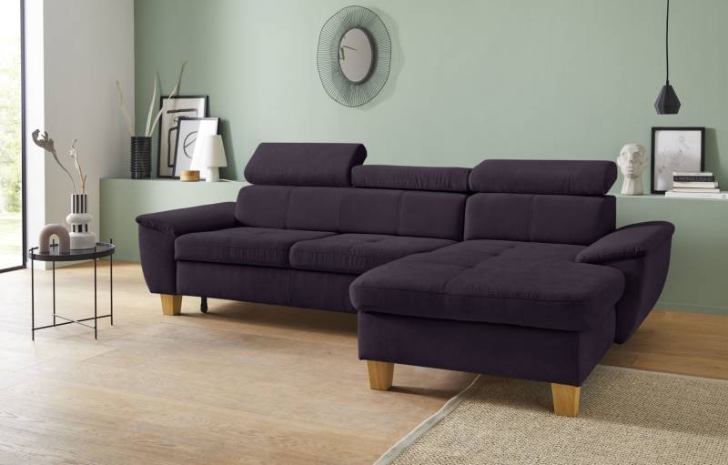 exxpo - sofa fashion Ecksofa »Enya, aufwendige Detailverarbeitung, hoher Sitzkomfort, bequem, L-Form«, inkl. Kopfteilverstellung, wahlweise mit Bettfunktion und Bettkasten von exxpo - sofa fashion