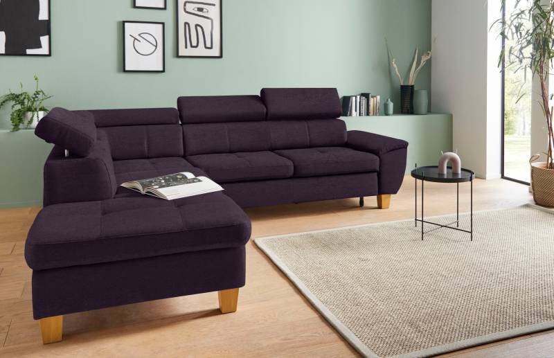 exxpo - sofa fashion Ecksofa »Enya, aufwendige Detailverarbeitung, hoher Sitzkomfort, bequem, L-Form«, mit Kopfteilverstellung, wahlweise Bettfunktion u. Bettkasten von exxpo - sofa fashion