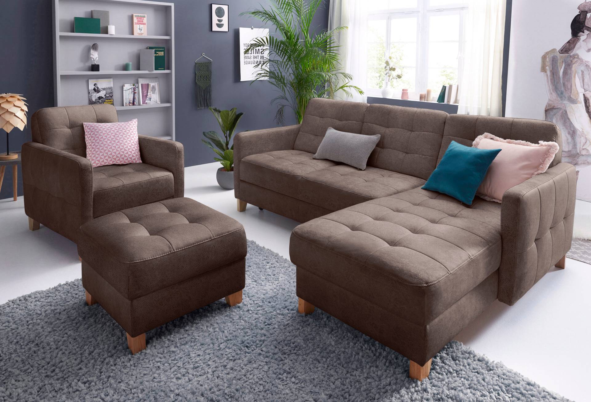 exxpo - sofa fashion Ecksofa »Elio, kompakt und komfortabel, bequem und zeitloses Design, L-Form«, wahlweise mit Bettfunktion von exxpo - sofa fashion