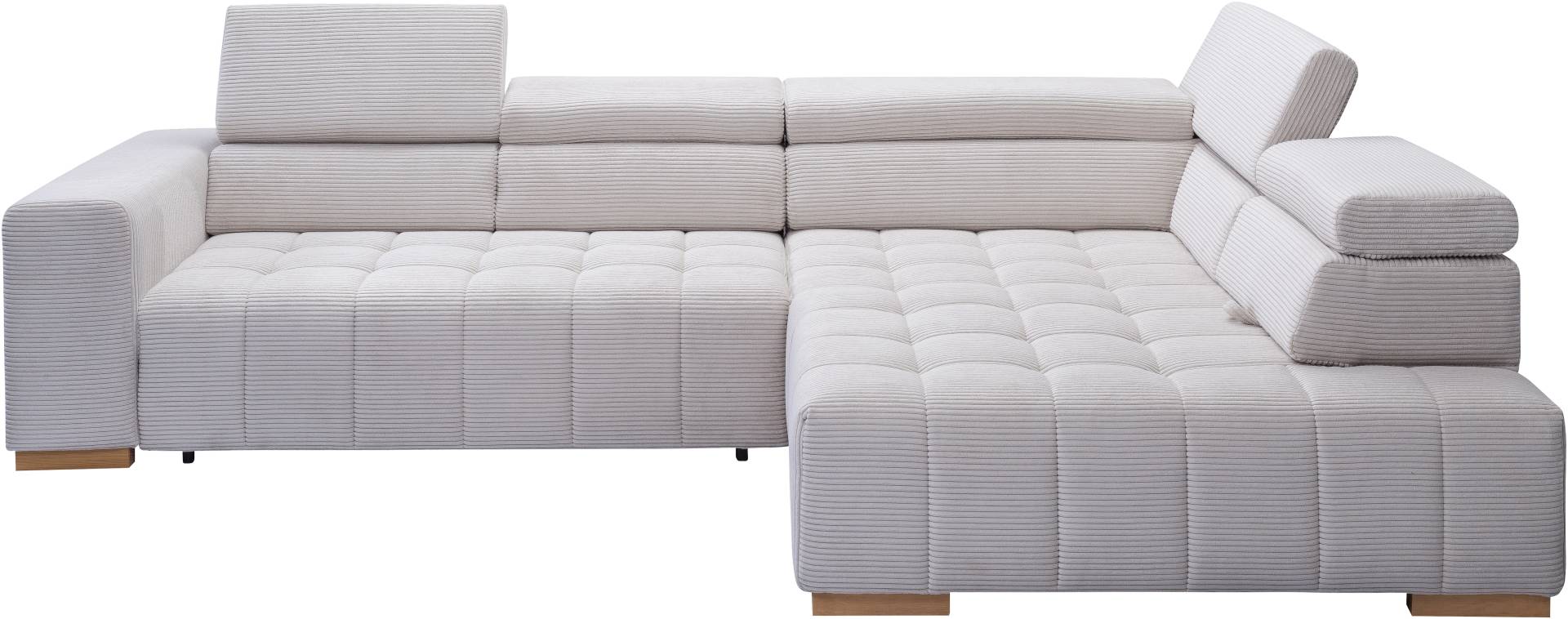 exxpo - sofa fashion Ecksofa »Elianos, hoher Sitzkomfort, aufwendige Kreuzsteppung im Sitz, L-Form«, inkl. Kopfteil- und Sitztiefenverstellung, wahlweise mit Bettfunktion von exxpo - sofa fashion