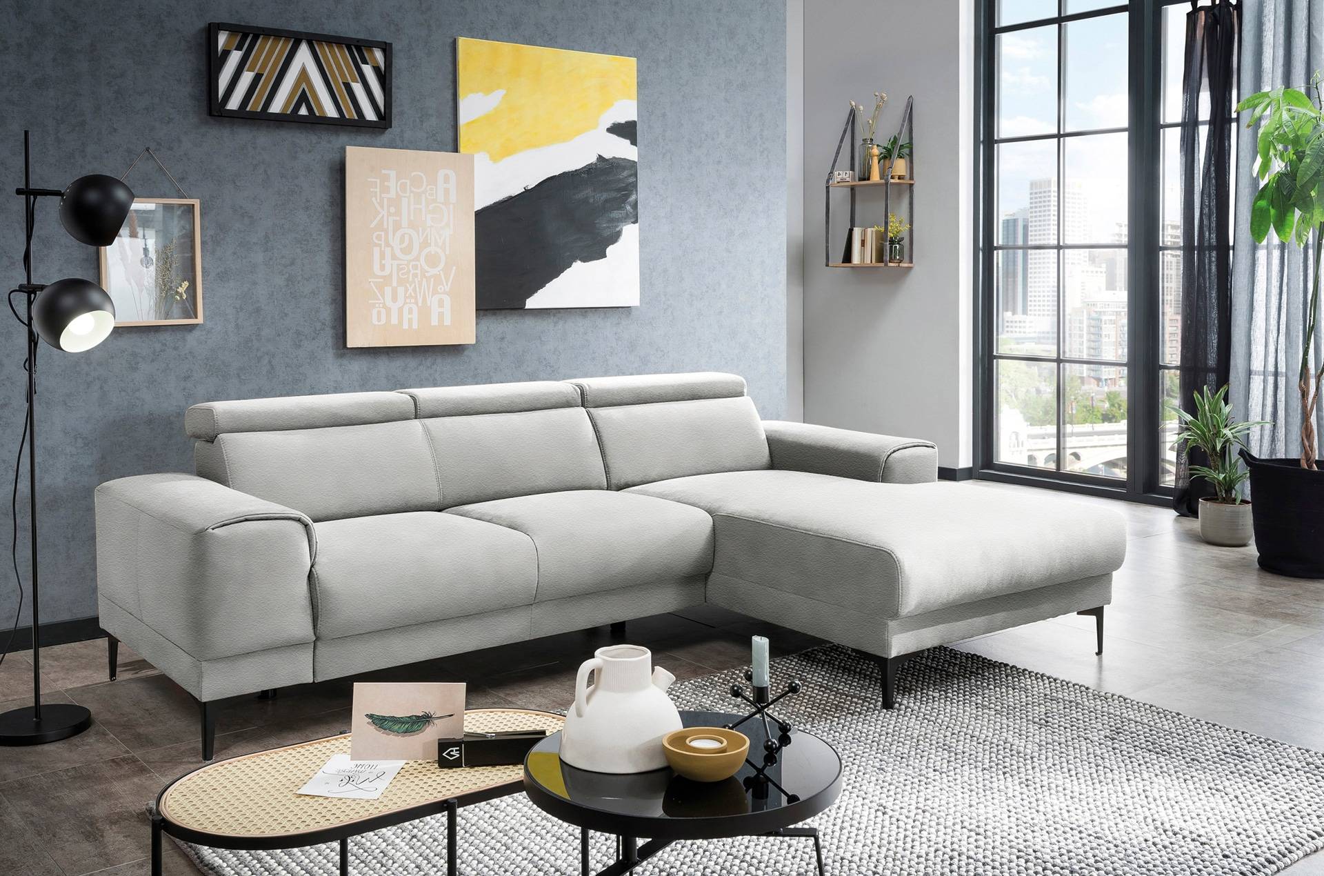 exxpo - sofa fashion Ecksofa »Ophelia, elegant, modern und bequem, L-Form«, inkl. verstellbare Kopfteile, wahlweise elektr. Sitztiefenverstellung von exxpo - sofa fashion