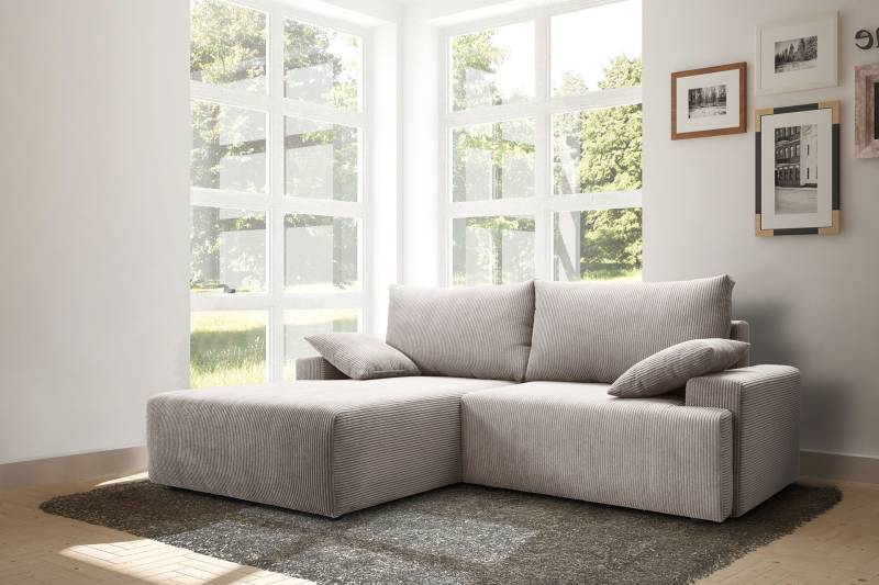 exxpo - sofa fashion Ecksofa »Orinoko, aktuelles Design und hoher Sitzkomfort, L-Form«, inkl. Bettfunktion und Bettkasten, schöne Farben im angesagten Cord von exxpo - sofa fashion